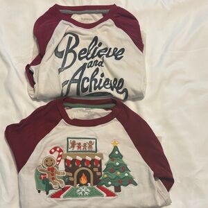 7 Boys Old Navy Red & White Kids' Holiday Believe and Achieve Gingerbread
